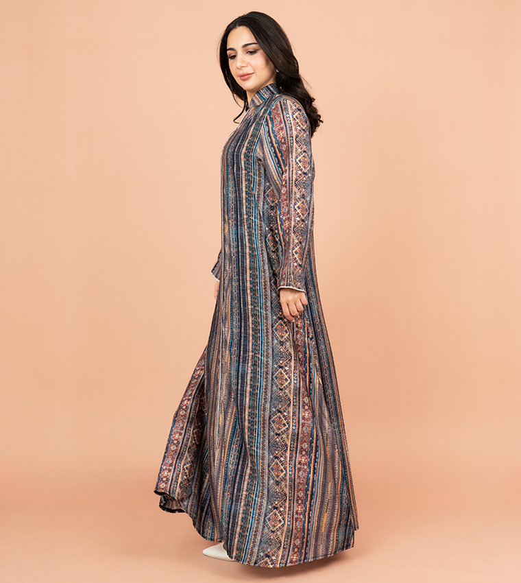 Printed Long Sleeves Jalabiya