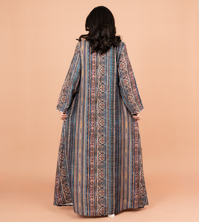 Printed Long Sleeves Jalabiya