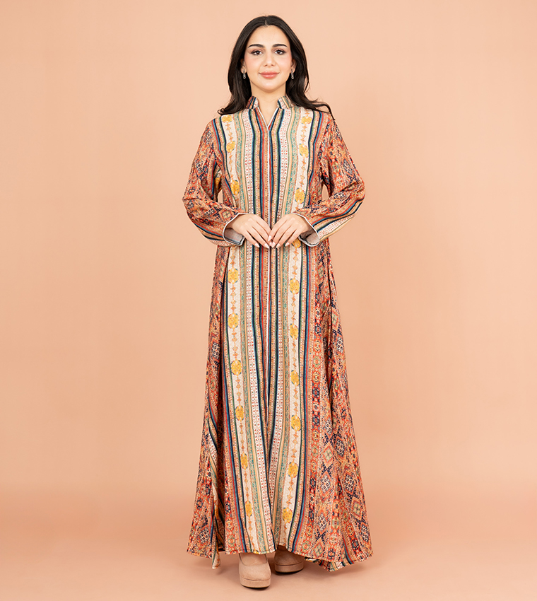 Printed Long Sleeves Jalabiya