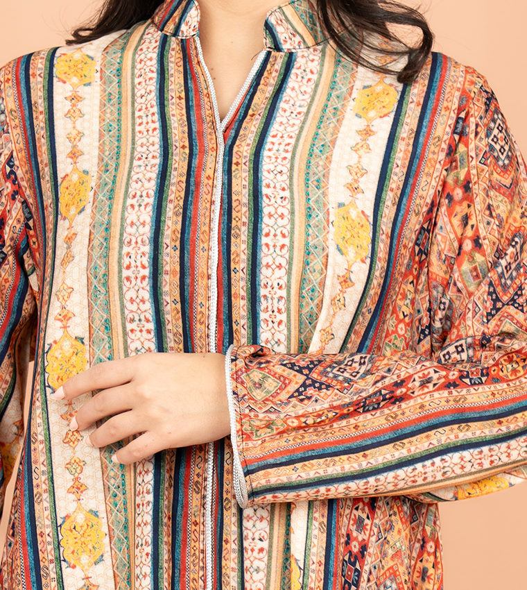 Printed Long Sleeves Jalabiya