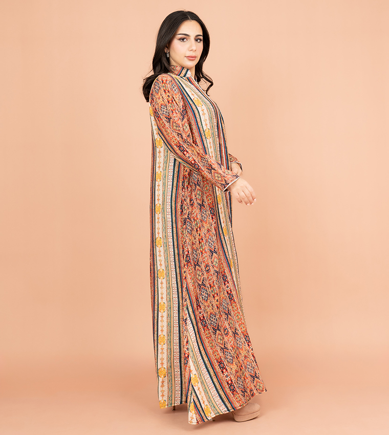 Printed Long Sleeves Jalabiya