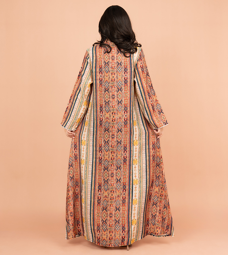 Printed Long Sleeves Jalabiya