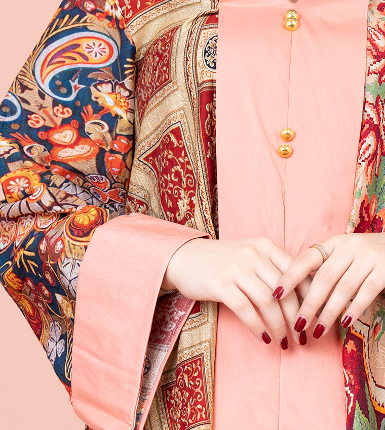 Printed Long Sleeves Jalabiya
