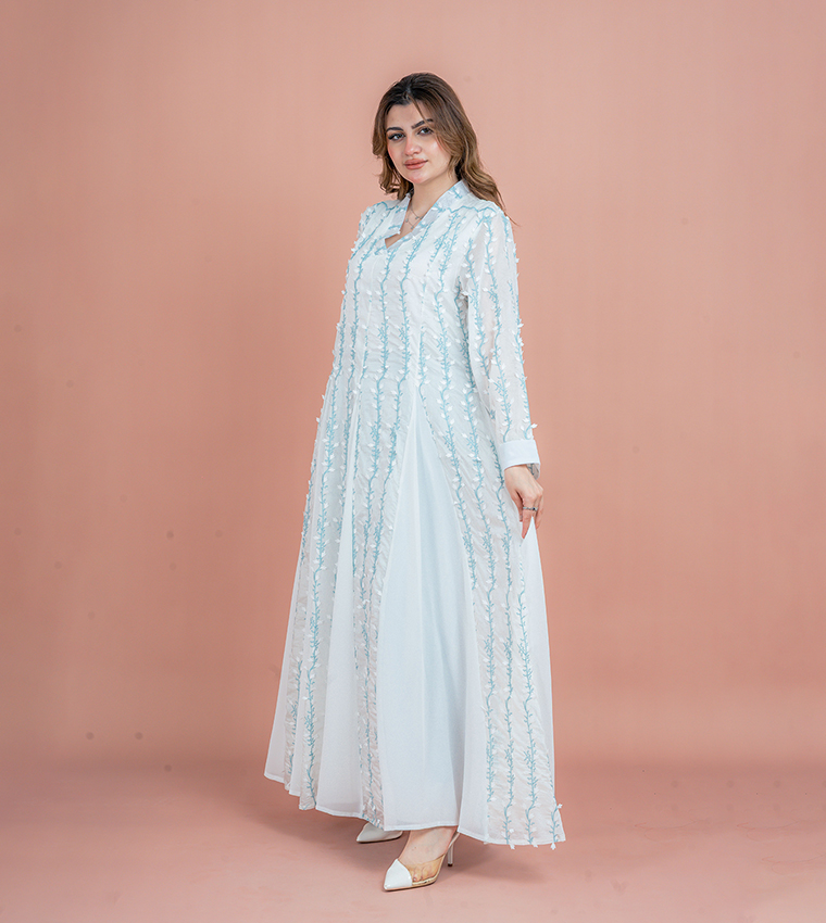 Embroidered V-Neck Jalabiya