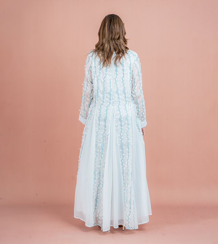 Embroidered V-Neck Jalabiya