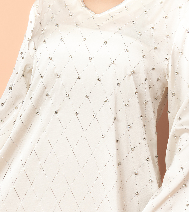 Crystal Breeze V-Neck Jalabiya