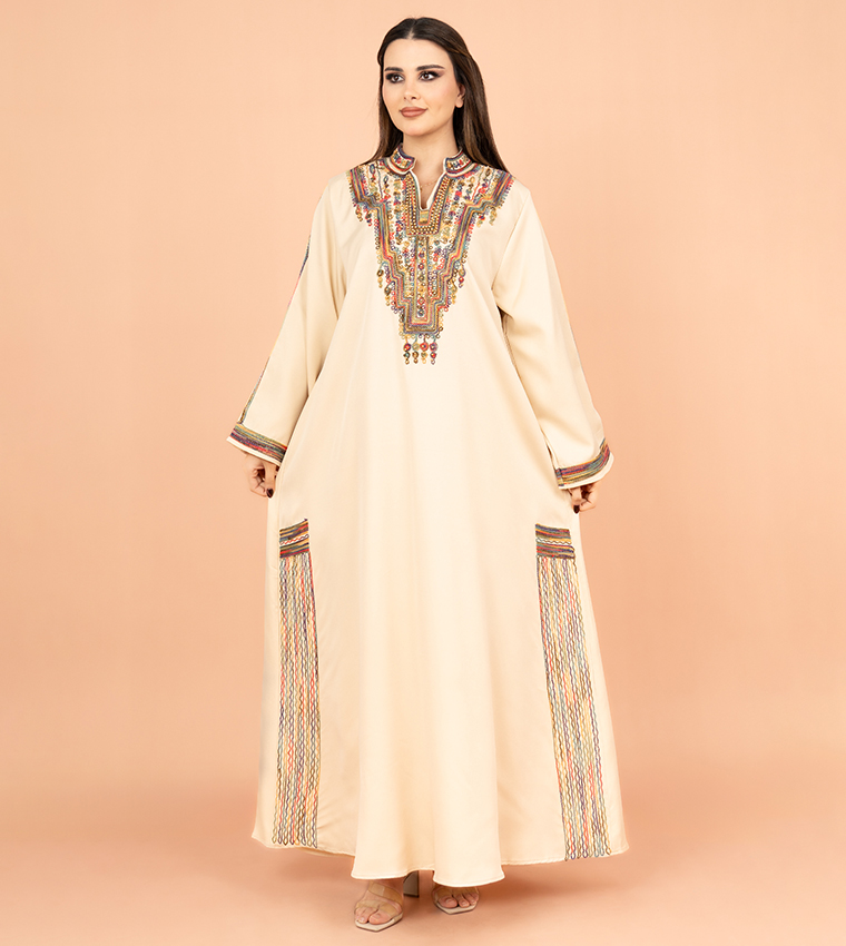 Embroidered Flared Sleeves Jalabiya