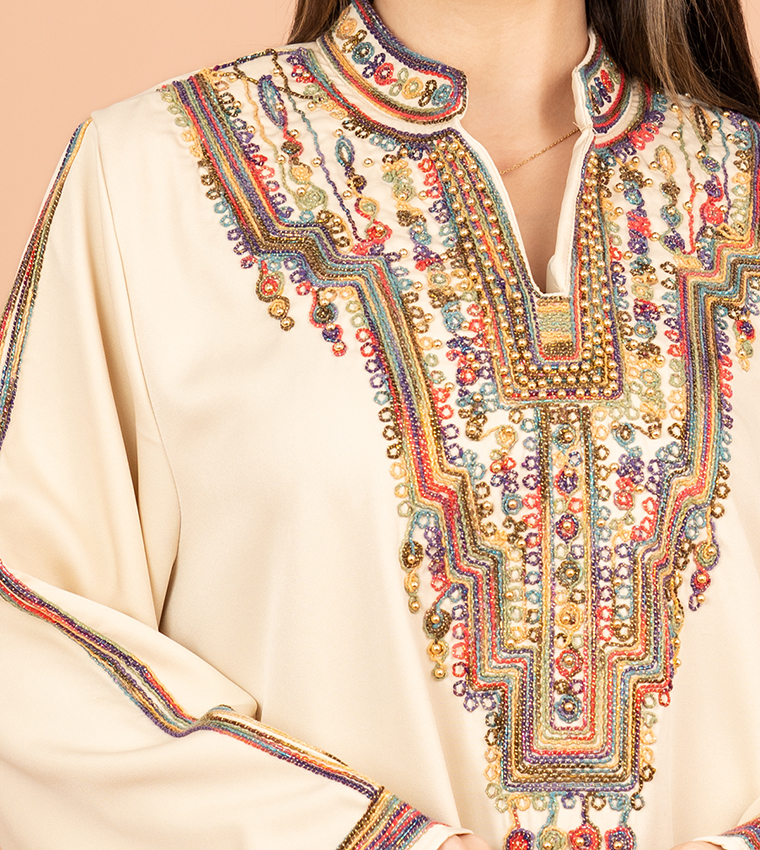 Embroidered Flared Sleeves Jalabiya