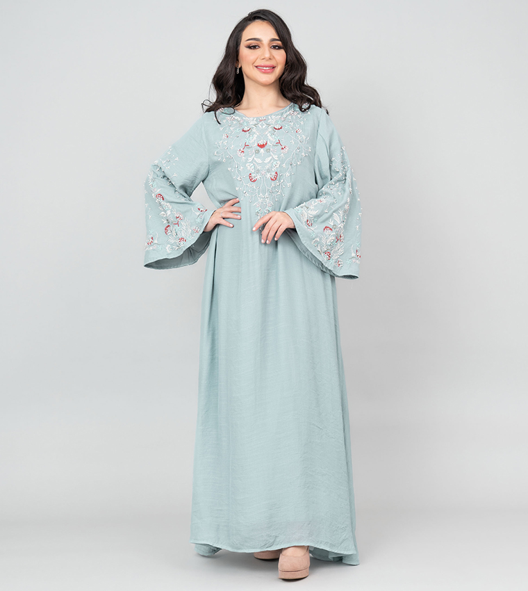 Embroidered Flared Sleeves Jalabiya