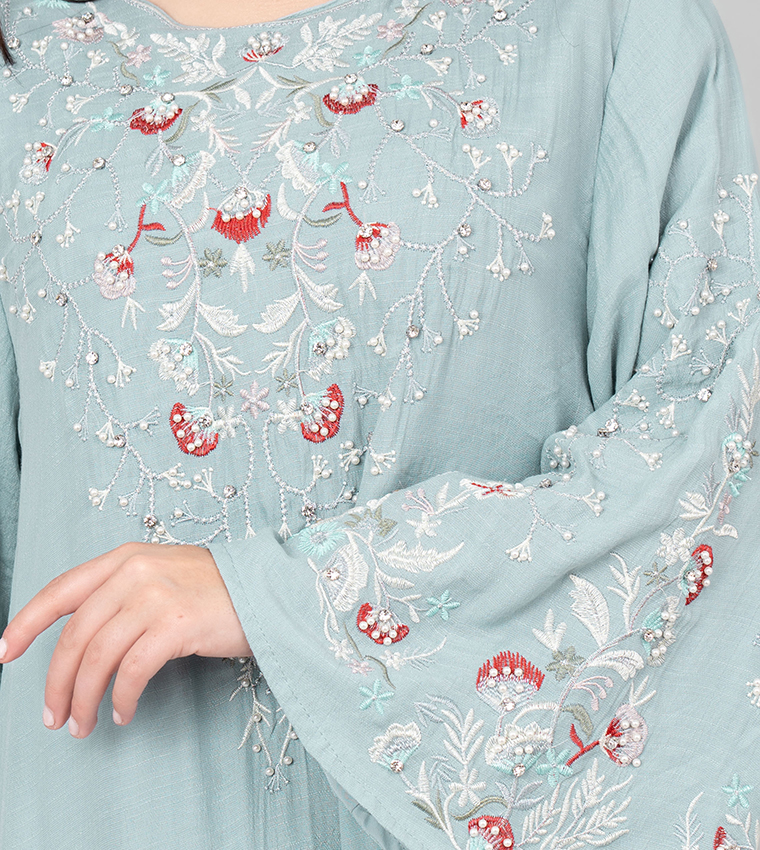 Embroidered Flared Sleeves Jalabiya