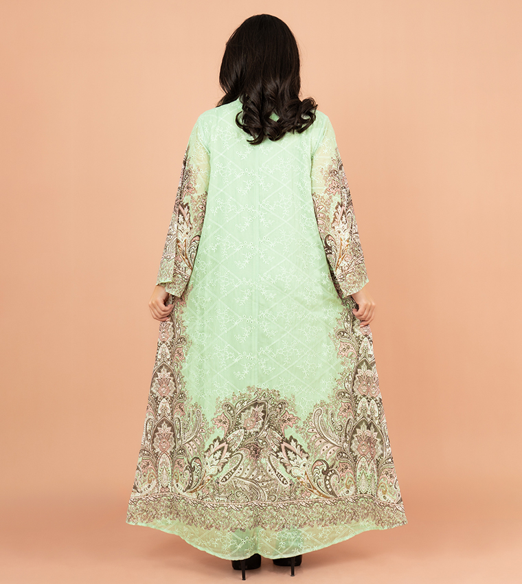 Patterned Flared Sleeves Jalabiya