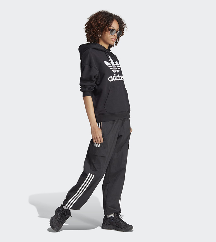 Trefoil Logo Printed Hoodie