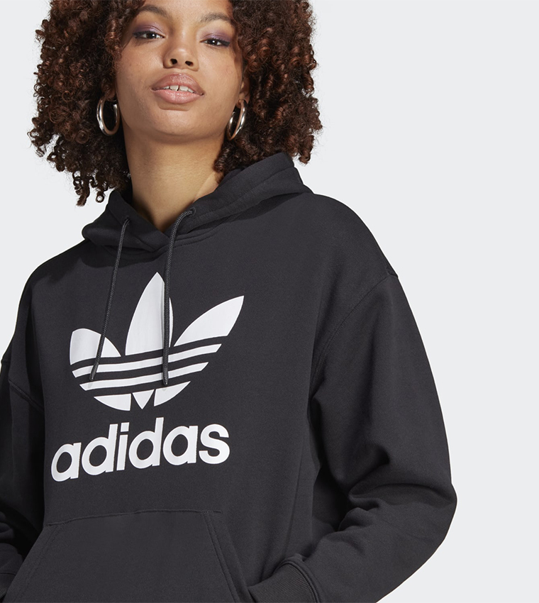 Trefoil Logo Printed Hoodie