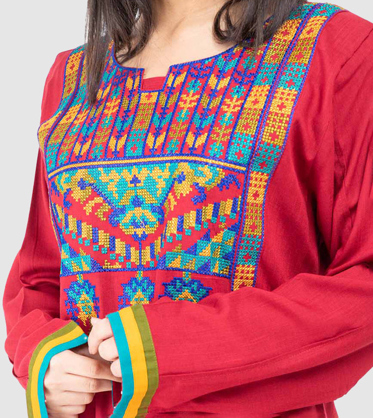 Embroidered Long Sleeves Jalabiya