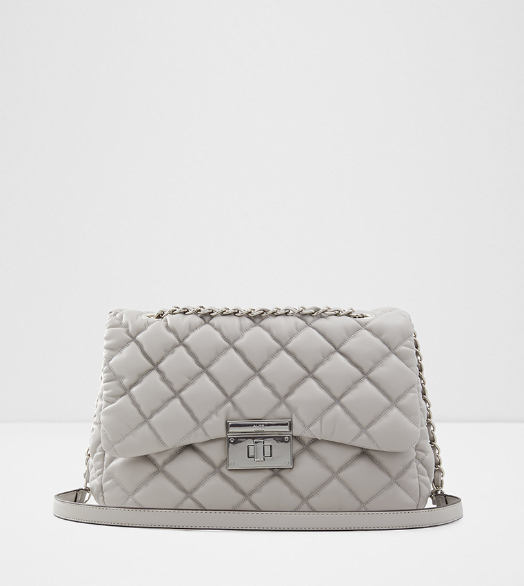 Grey quilted bag best sale
