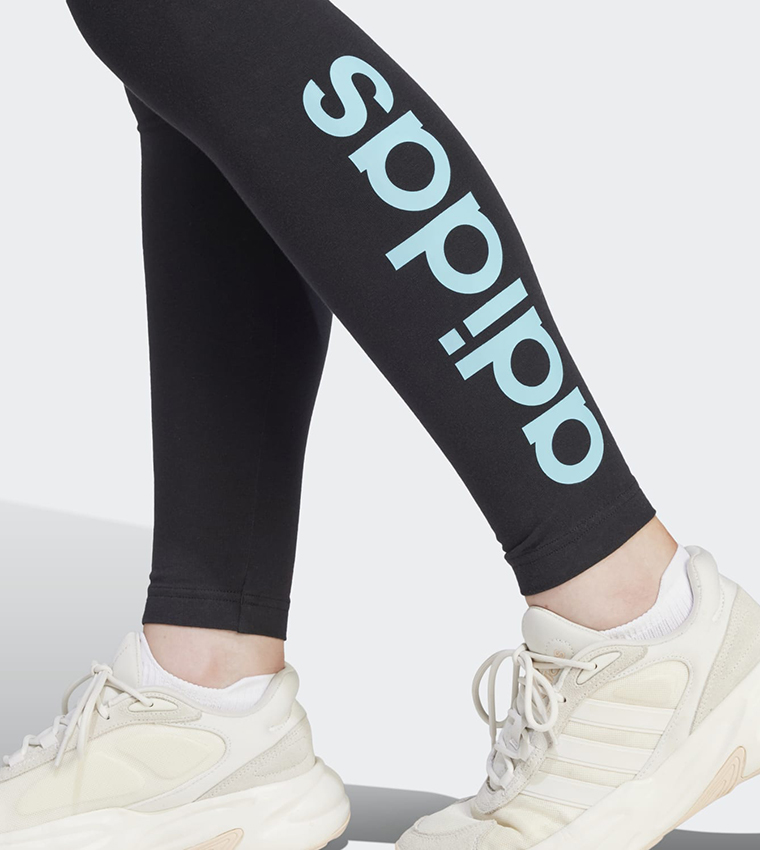 Buy Adidas Logo Printed Essentials High Waist Leggings In Black