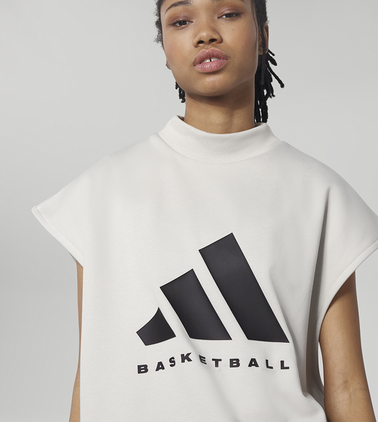 Logo Print Sleeveless Basketball T-Shirt