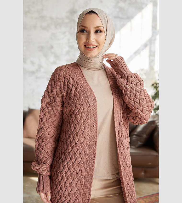 Buy INSTYLE Knitted Longline Cardigan In Rose 6thStreet Bahrain