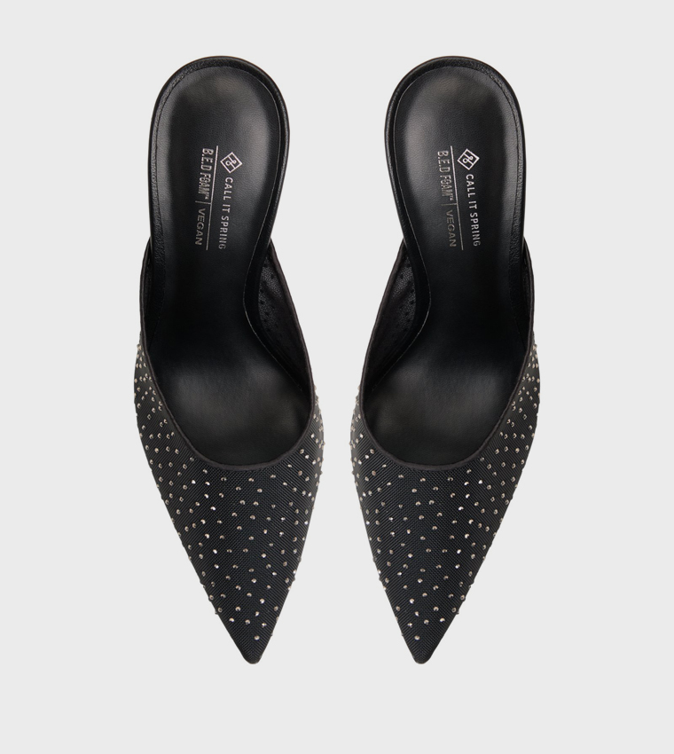 INAYAA Embellished Mule Pumps