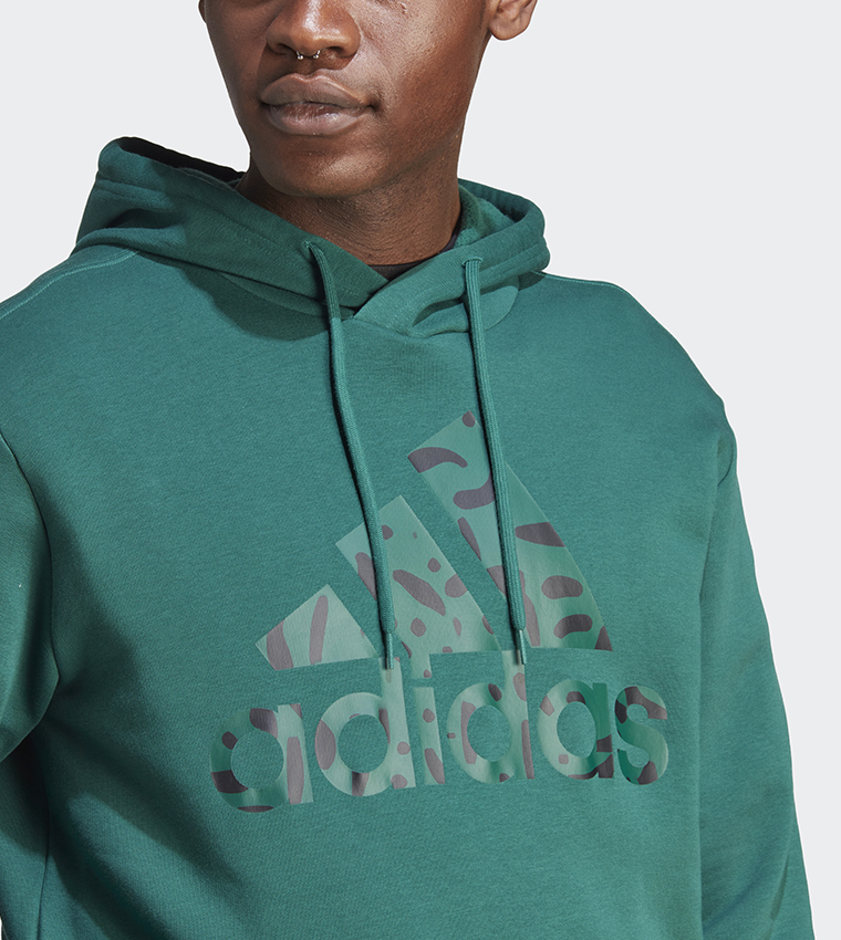 Buy Adidas Logo Printed Long Sleeves Hoodie In Green 6thStreet UAE