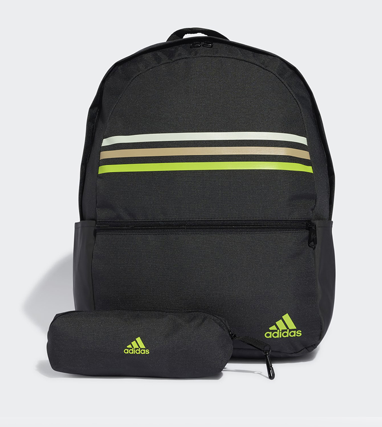 Classic Horizontal 3-Stripes Printed Backpack Set