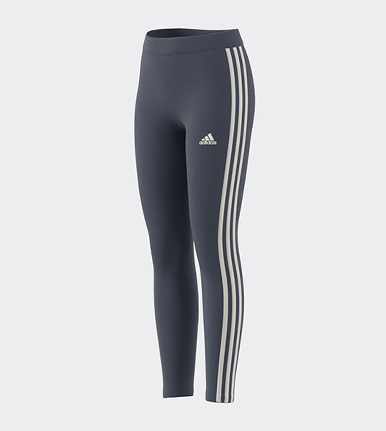 Buy Adidas 3 Stripes Elastic Waist Leggings In Blue 6thStreet Saudi Arabia