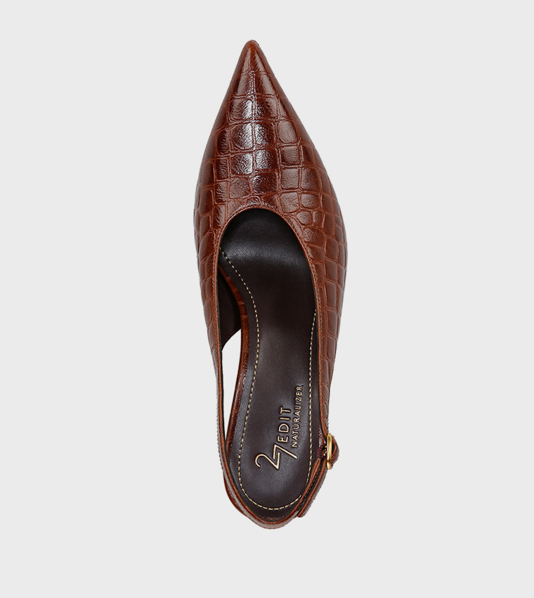 ELAINE Textured Slingback Pumps