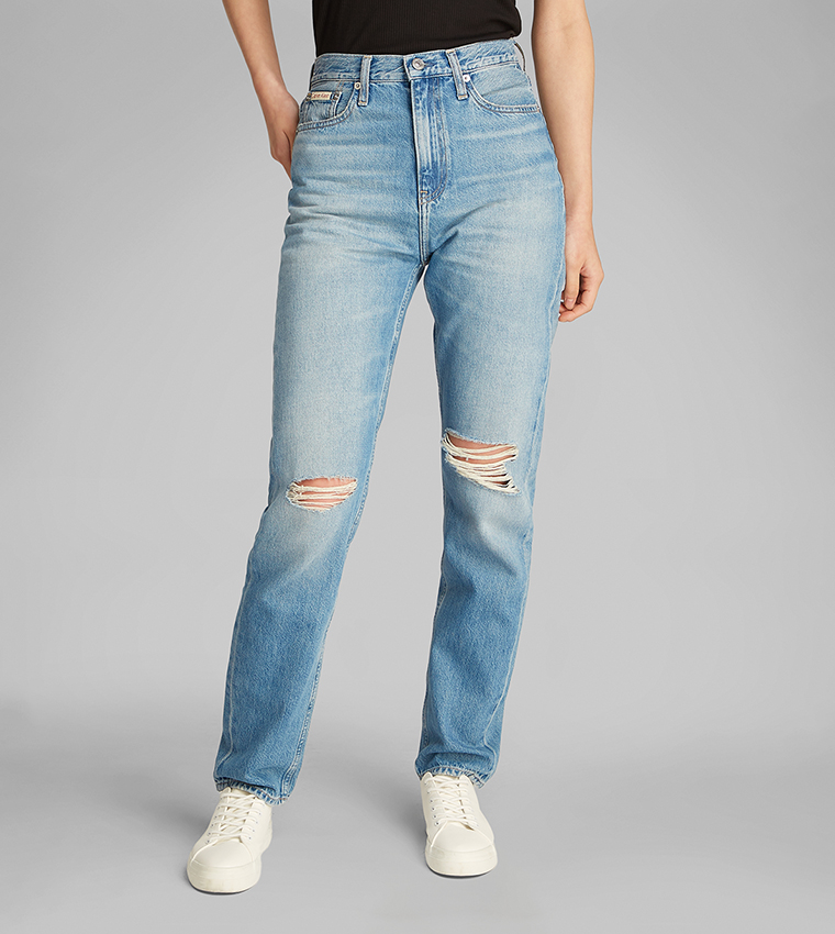 Ripped Authentic Slim Fit Jeans