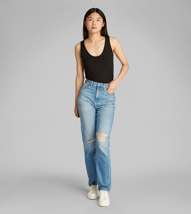 Ripped Authentic Slim Fit Jeans