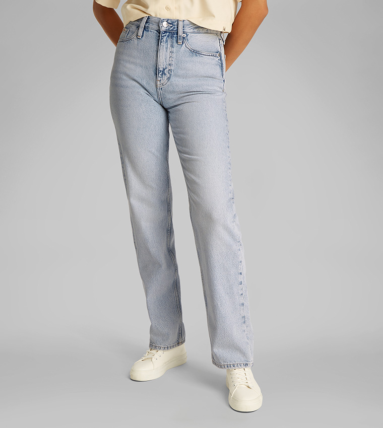 High Rise Straight Fit Jeans