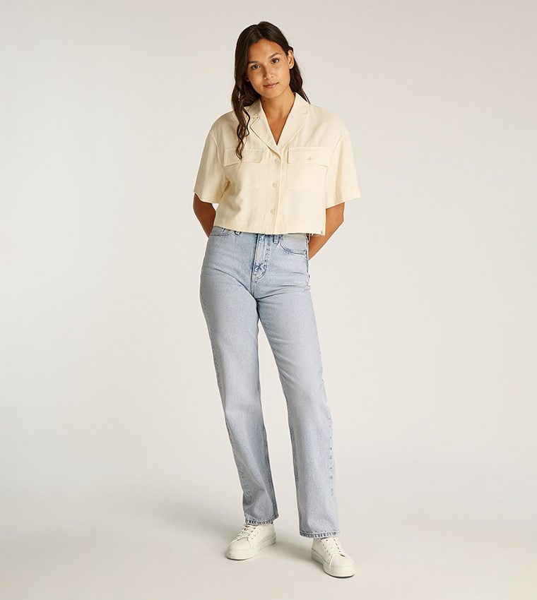 High Rise Straight Fit Jeans