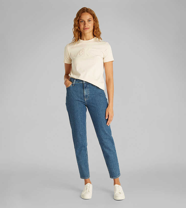 Logo Appliqued Crew Neck T-Shirt