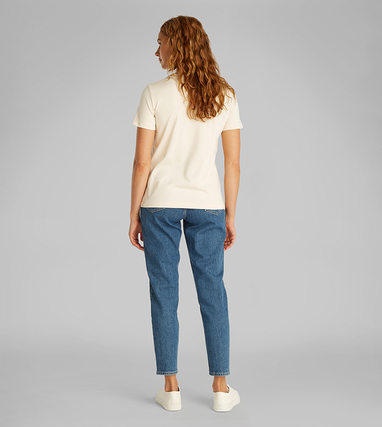 Logo Appliqued Crew Neck T-Shirt