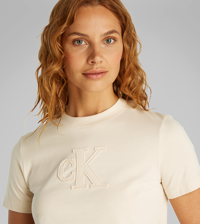 Logo Appliqued Crew Neck T-Shirt