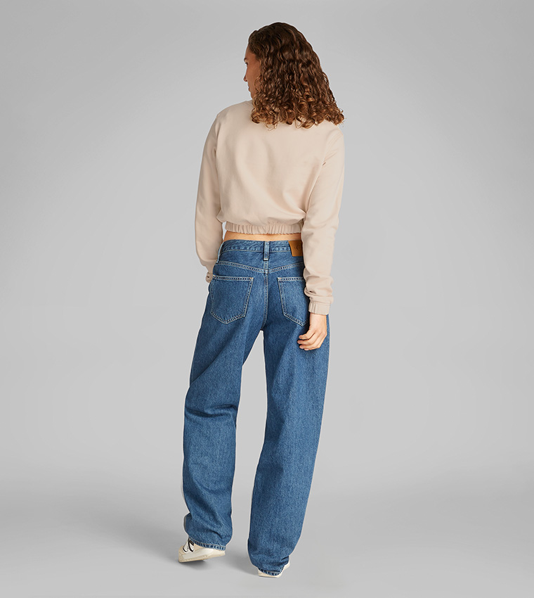 Logo Appliqued Cropped Sweatshirt