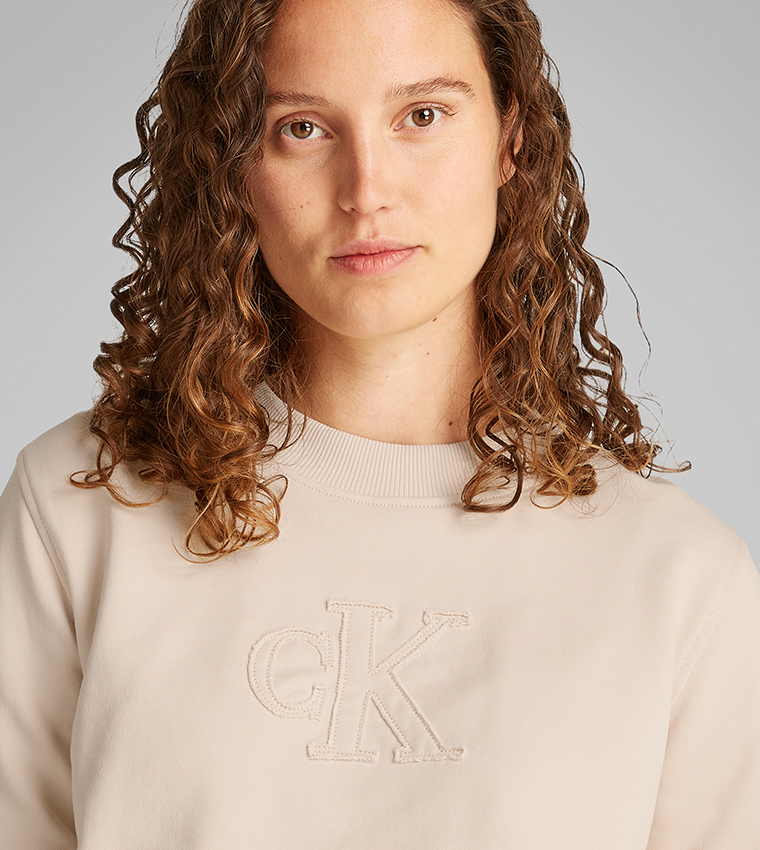 Logo Appliqued Cropped Sweatshirt