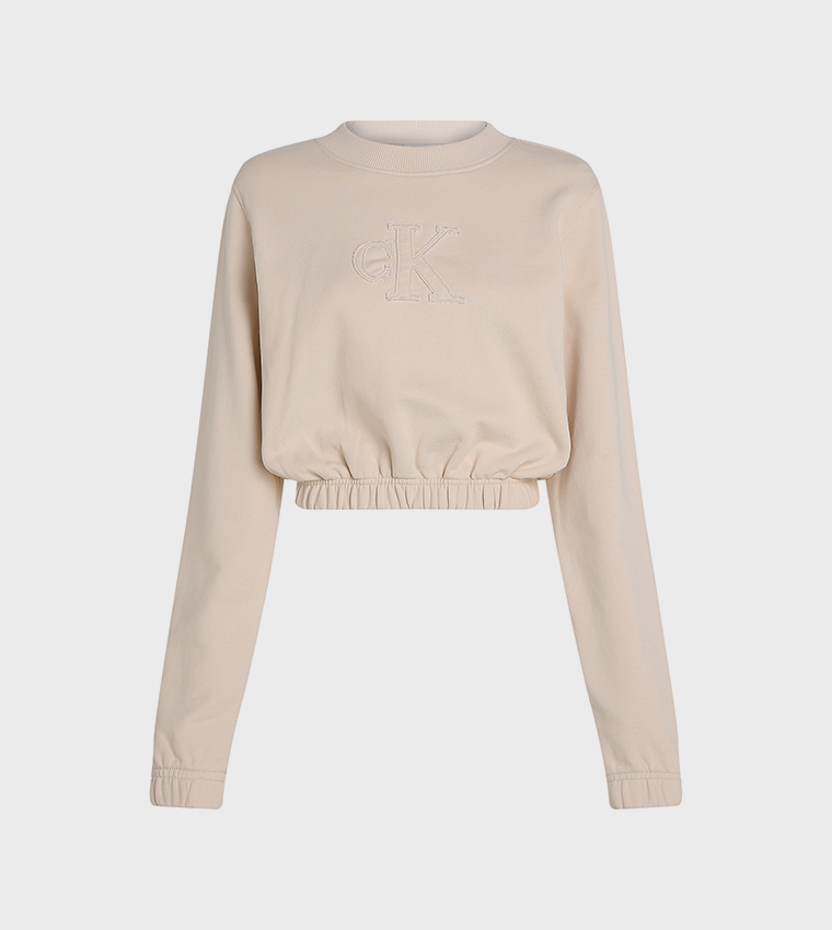 Logo Appliqued Cropped Sweatshirt