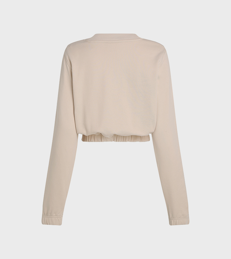 Logo Appliqued Cropped Sweatshirt