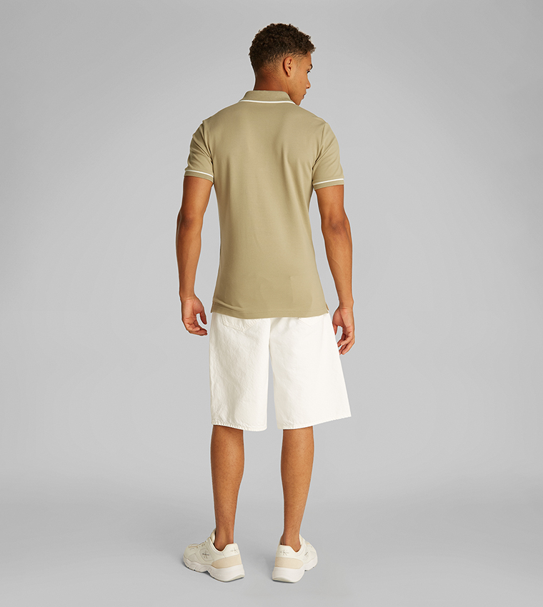 Contrast Tipping Short Sleeves Polo T-Shirt