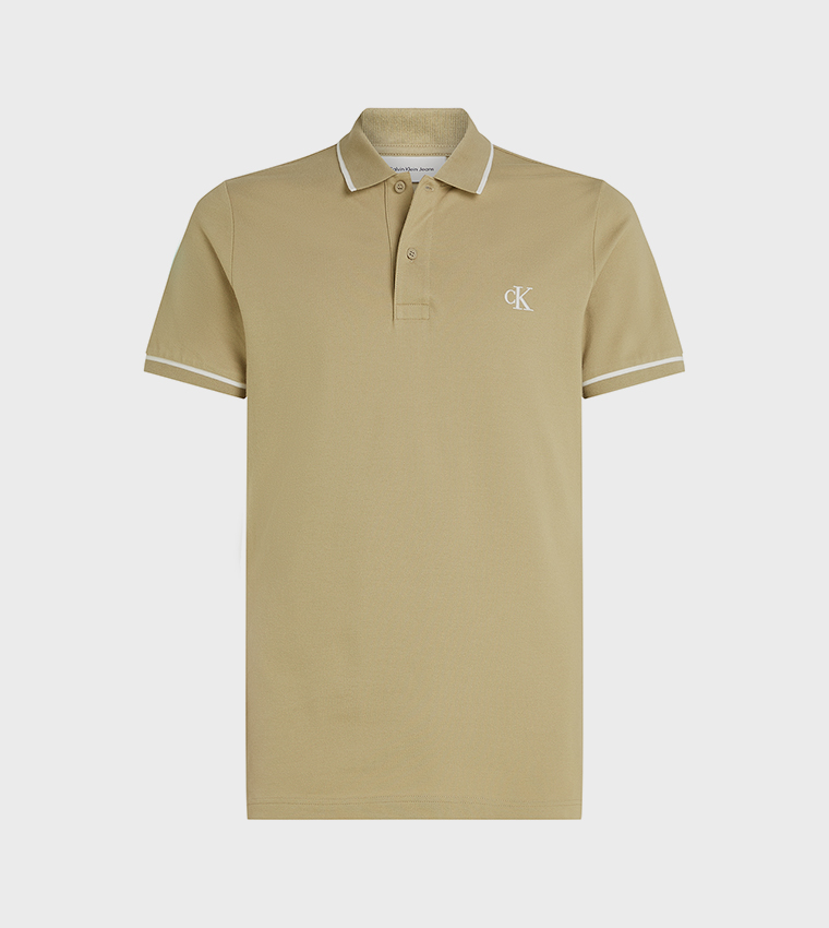 Contrast Tipping Short Sleeves Polo T-Shirt