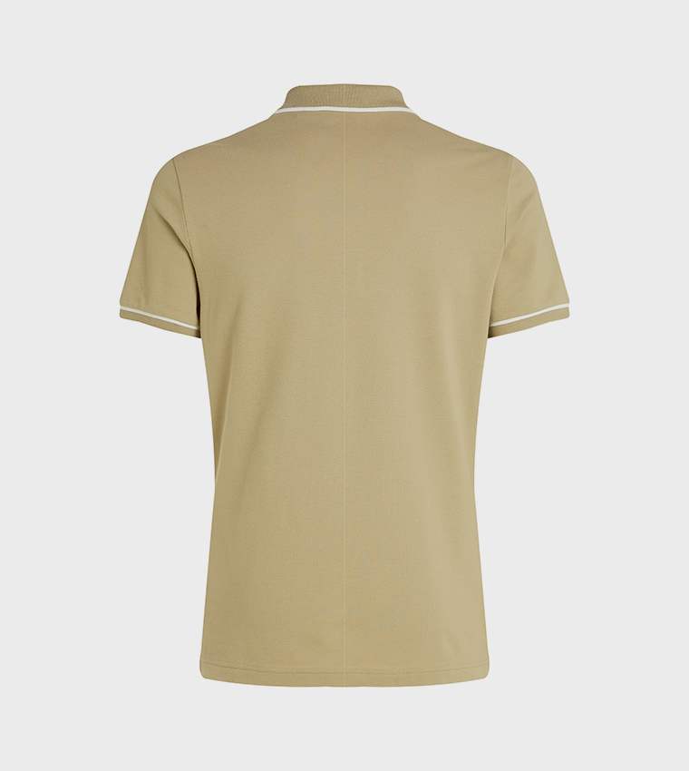 Contrast Tipping Short Sleeves Polo T-Shirt