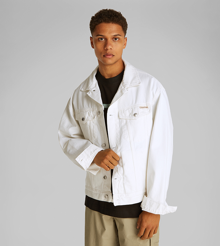 Solid Relaxed Fit Denim Jacket