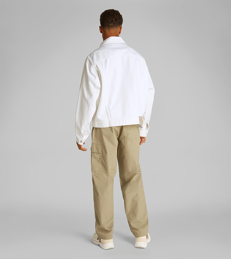 Solid Relaxed Fit Denim Jacket