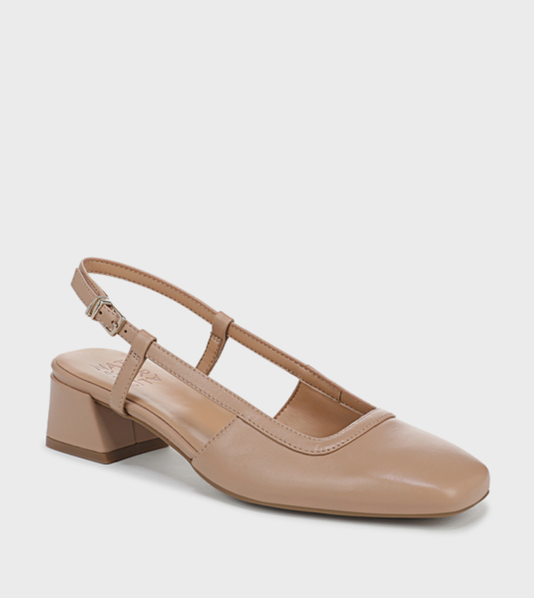 NAHARPER Square Toe Slingback Pumps
