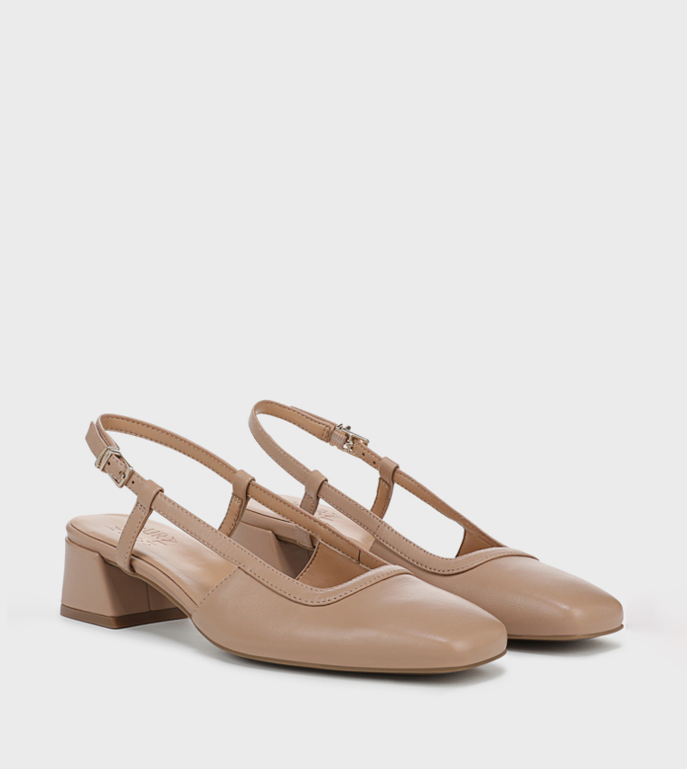 NAHARPER Square Toe Slingback Pumps