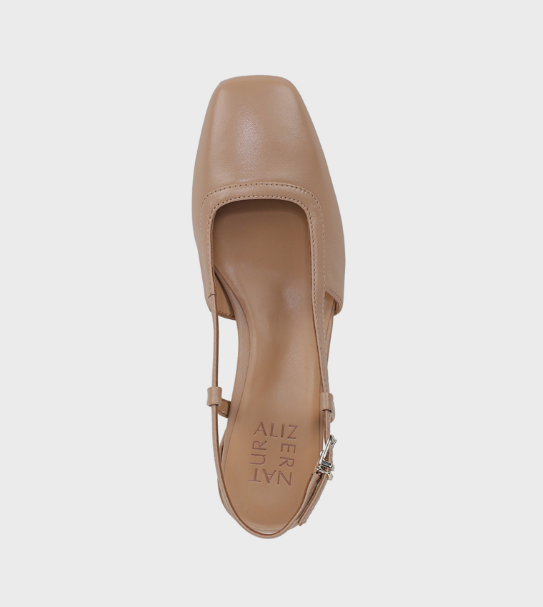 NAHARPER Square Toe Slingback Pumps