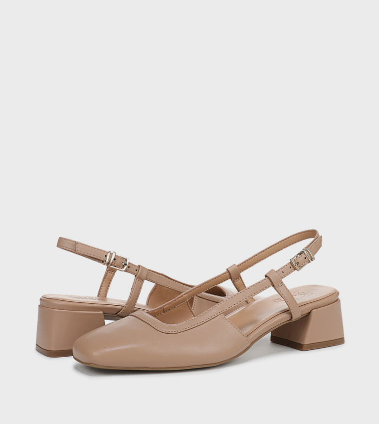 NAHARPER Square Toe Slingback Pumps