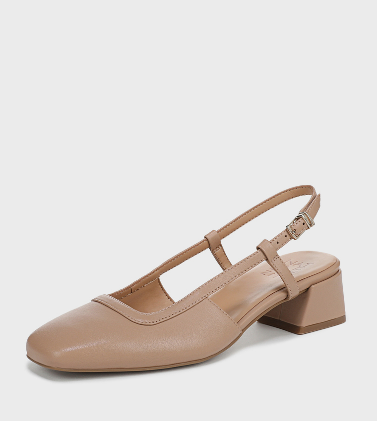 NAHARPER Square Toe Slingback Pumps