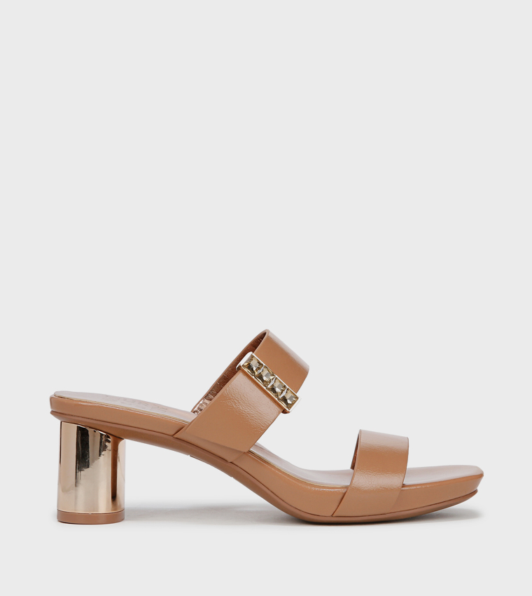 NAIDA2 Textured Block Heel Sandals