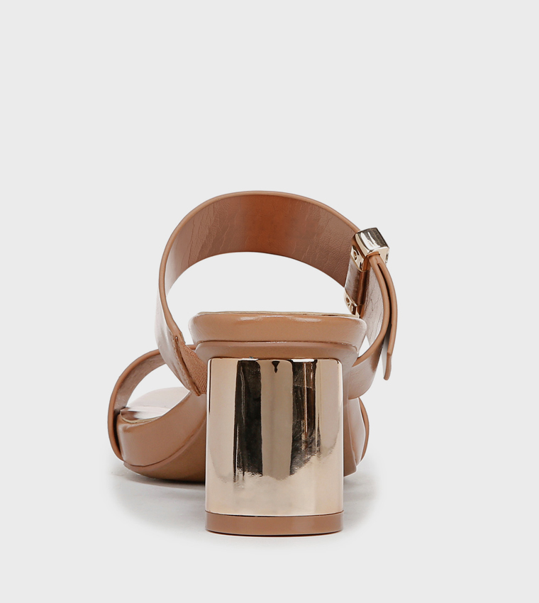 NAIDA2 Textured Block Heel Sandals